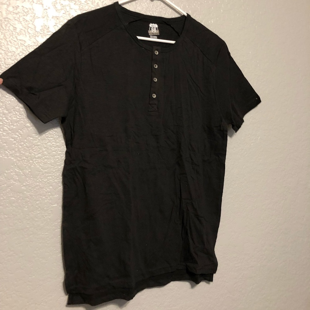 Black Buttoned Short Sleeve Shirt